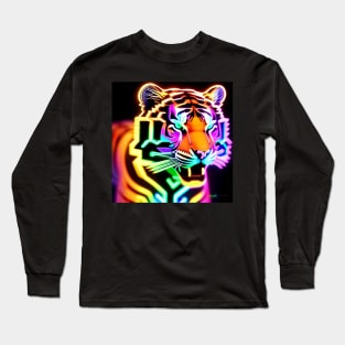 Trippy Psychedelic Neon Tigers 25 Long Sleeve T-Shirt